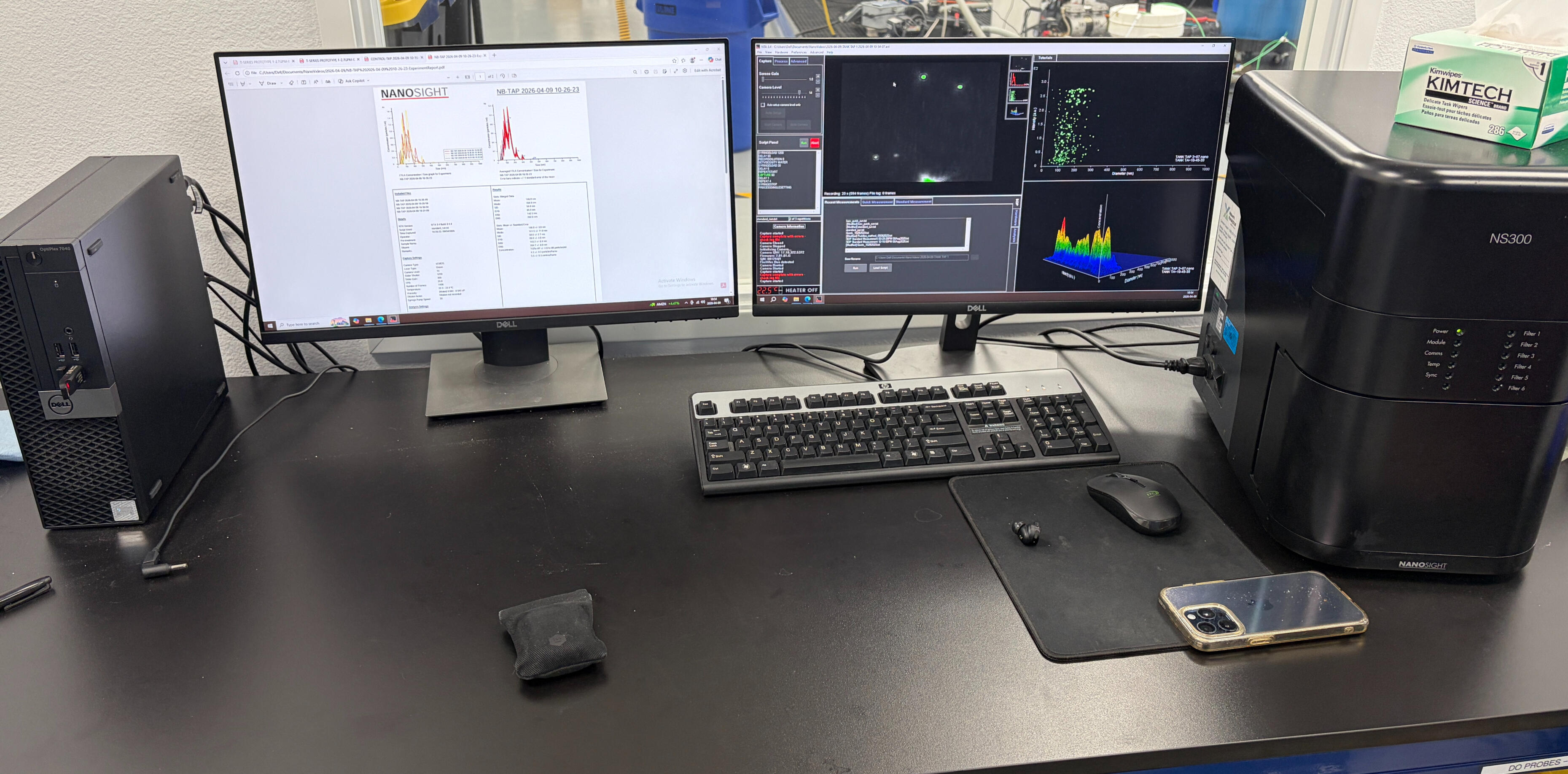 Nanoparticle Tracking Analysis (Nanosight) System Measuring Nanobubble Distribution Nanosight NS300 Setup for Nanobubble Size Distribution and Concentration Analysis
